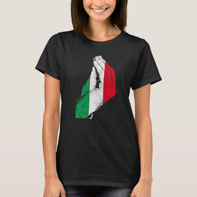 Camiseta Itália Hand Gesture Italia Flag Pride Itália (Frente)