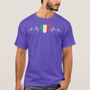 Camiseta Itália Heart Ekg — Bandeira Italiana