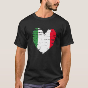 Camiseta Itália Heart Italiana Flag Pride Italiano