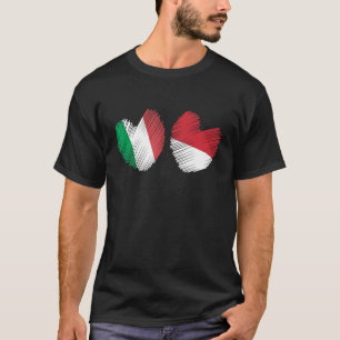 Camiseta Itália Indonésia Coração Bandeira Italiana Bandeir