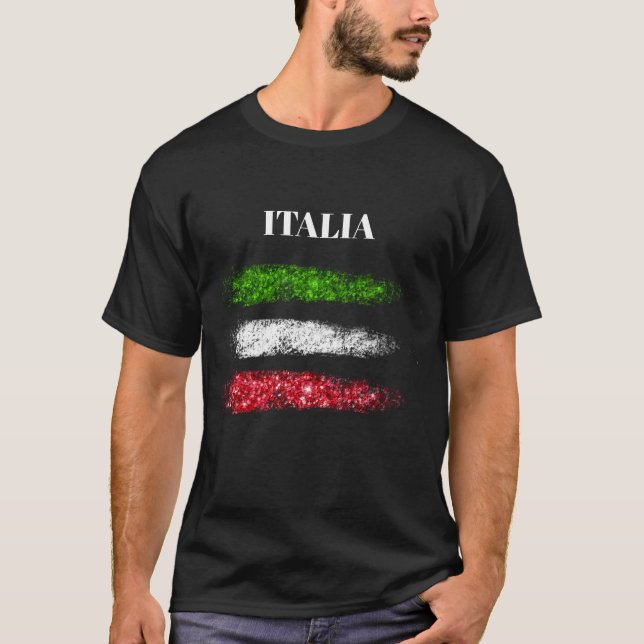 Camiseta *~* ITÁLIA ITÁLIA Abstrato Simples ITALIANA Homens (Frente)