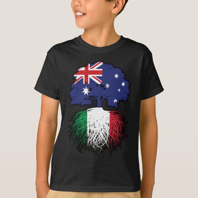 Camiseta Itália, Itália, Austrália Australiana, Bandeira Ra (Frente)