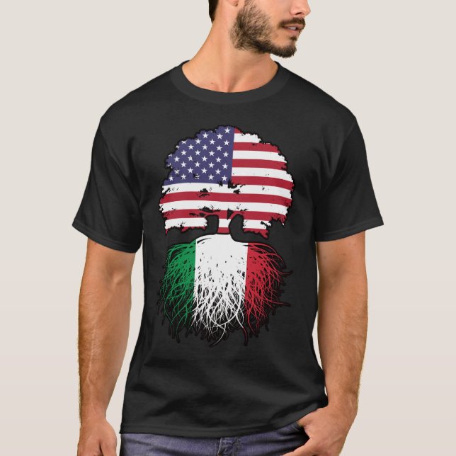 Camiseta Itália Italiano americano EUA Estados Unidos Améri (Frente)