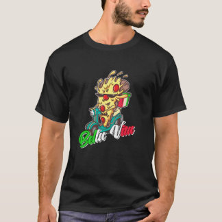 Camiseta Itália La Bella Vita Pizza Peça em Scooter para Pi