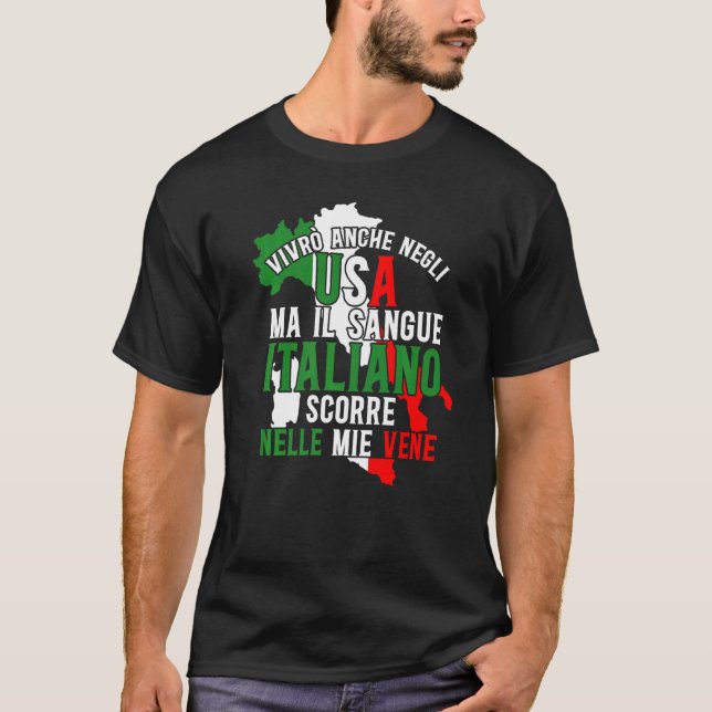 Camiseta Itália Mães Italianas Il Sangue Italiano Score Nel (Frente)