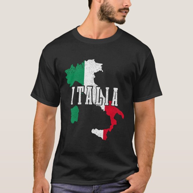Camiseta Itália Map Italia Flag Pride (Frente)