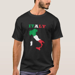 Camiseta Itália Mapa Bandeira Itália País Doméstico Italian