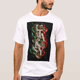 Camiseta Itália Mármore de Luxo Tipografia 3D