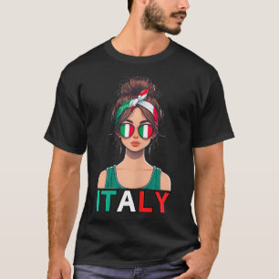 Camiseta Itália Meninas italianas Itália Menina Cuta Mulher