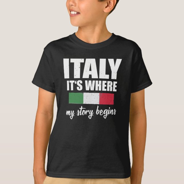 Camiseta Itália Onde História Começa Italiano (Frente)