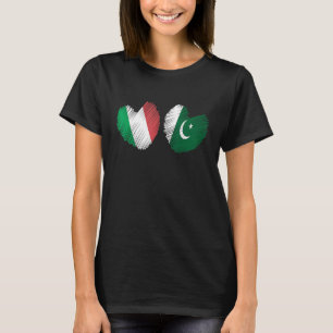 Camiseta Itália Paquistão Coração Bandeira Italiana Bandeir