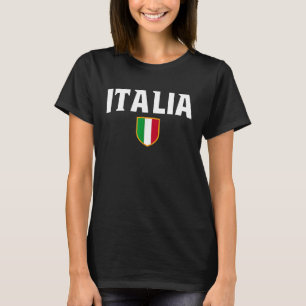 Camiseta Itália Patriótico Scudetto Flag Emblem Crest