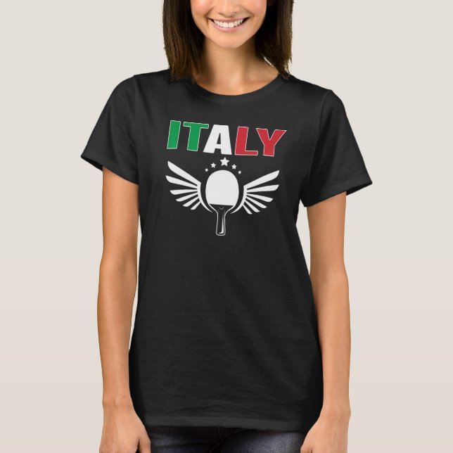 Camiseta Itália Ping Pong - Mesa de apoio para a equipe de  (Frente)