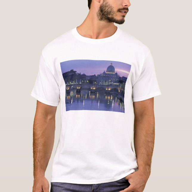 Camiseta Itália, Rua de Roma, Peter e Ponte Sant Angelo, (Frente)