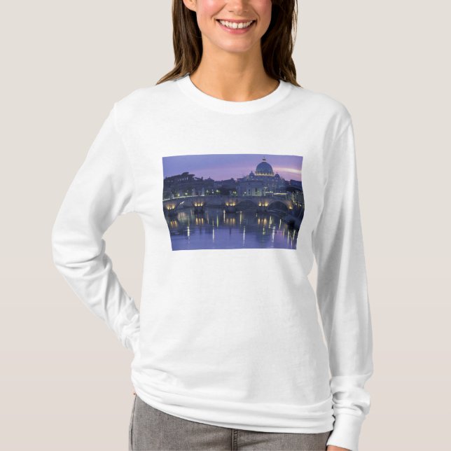 Camiseta Itália, Rua de Roma, Peter e Ponte Sant Angelo, (Frente)