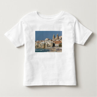 Camiseta Itália, Sicília, Cefalu, Cidade View com Duomo de