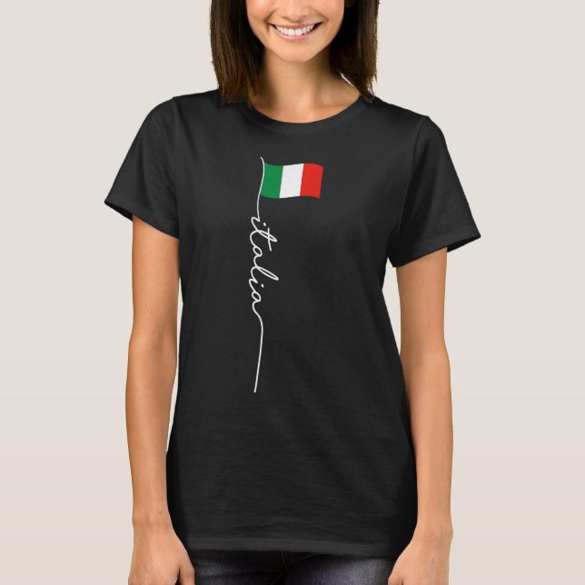 Camiseta Itália Signature Flag Pole - Elegante Patriótico I (Frente)