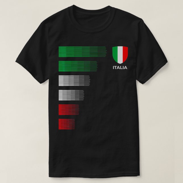Camiseta Itália Sinalizador Emblem Orgulho Italiano Ancestr (Frente do Design)