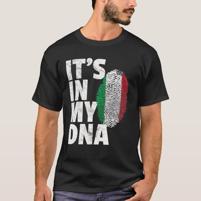 Camiseta Itália Sinalizador italiano Está no meu DNA Natal  (Frente)