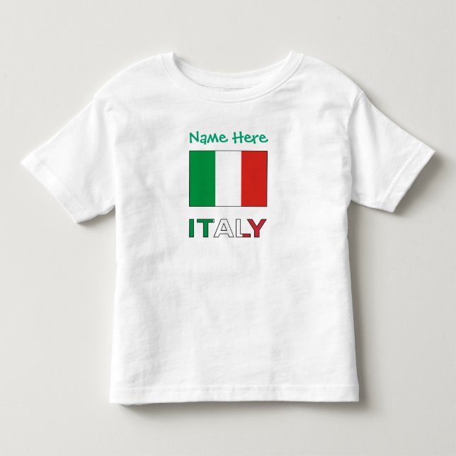 Camiseta Itália, Sinalizador italiano Personalização verde (Frente)