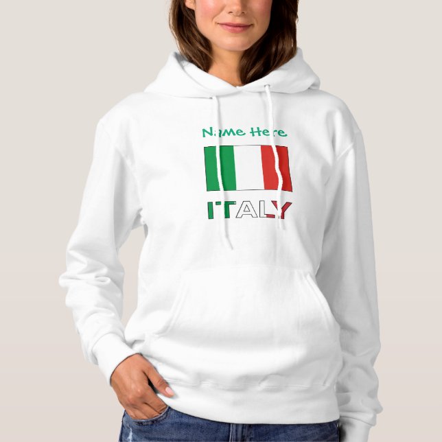 Camiseta Itália, Sinalizador italiano Personalização verde (Frente)