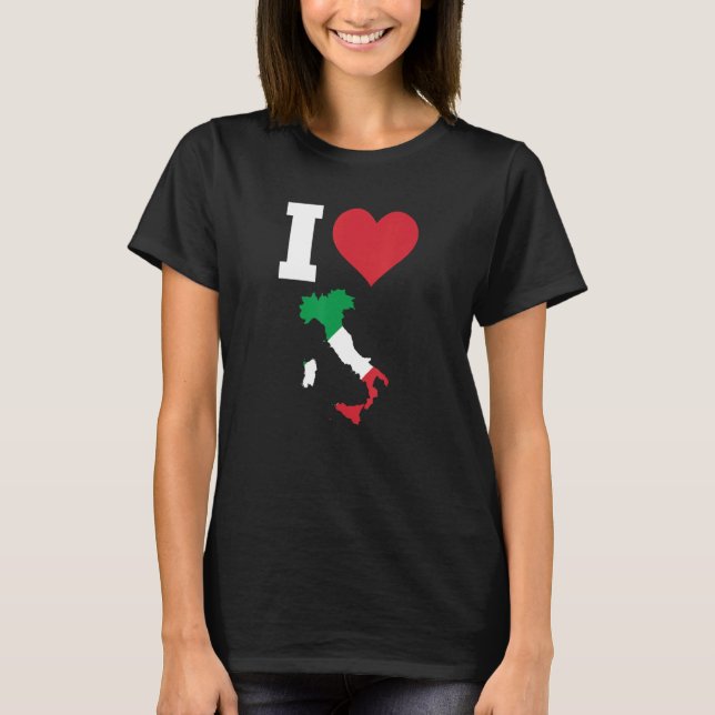 Camiseta Itália Sinalizadores para Itália I Love Itália (Frente)