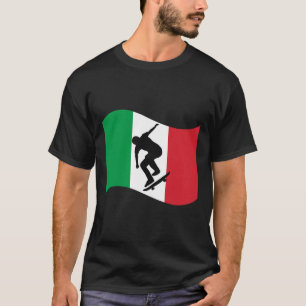 Camiseta Itália Skateboarding Gráfico Bandeira do País Orgu