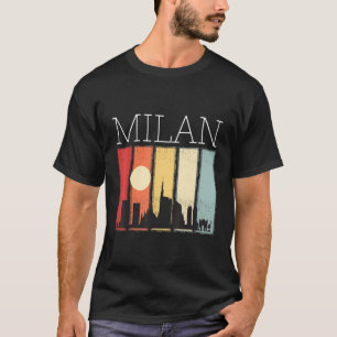 Camiseta Itália Skyline Sunrise Com Catedral De Milão