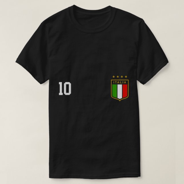 Camiseta Italia Team Sports Number 10 Itália Futebol italia (Frente do Design)