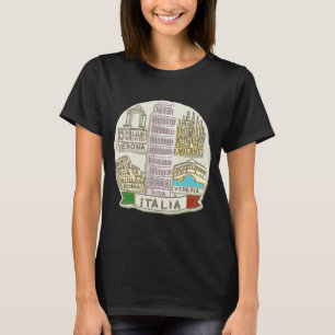 Camiseta Itália Veneza Milão Pisa Verona Roma