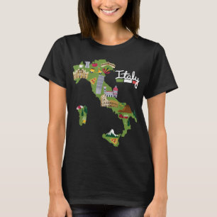 Camiseta Itália Viagem Map Flag Italia Pride Souvenir Vacat