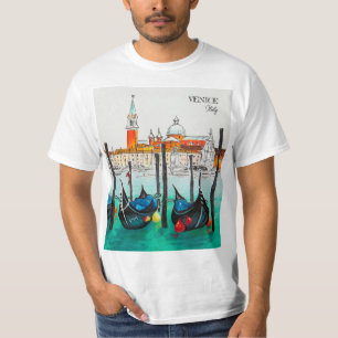 Camiseta Itália Viagem - Souvenir de aquarela VENICE