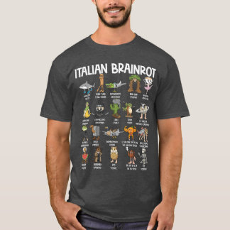 Camiseta Italian Brainrot Characters Funny Meme Popular Tre