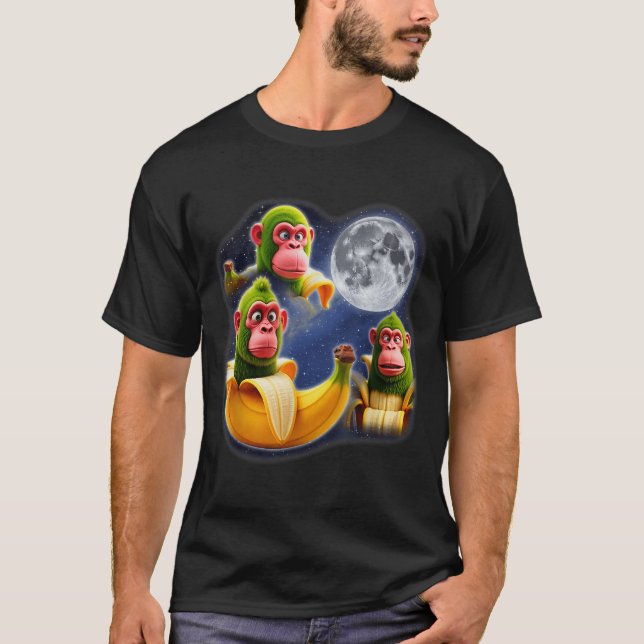 Camiseta Italian Brainrot Chimpanzini Bananini 3 Lua Estran (Frente)