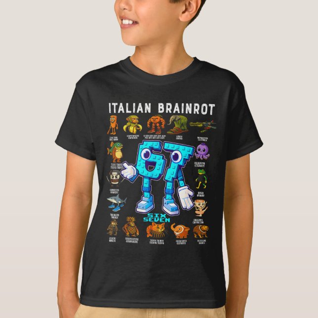 Camiseta Italian Brainrot Funny 67 Meme Birthday Decoration (Frente)