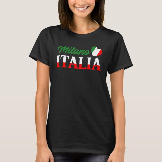 Camiseta Italian City Italy Born Culture Cute Milano Italia (Frente)