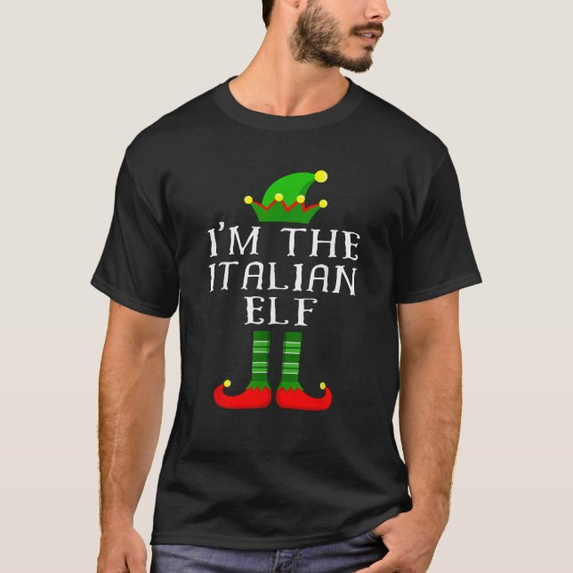 Camiseta Italian Elf  Matching Family Christmas Tee Tee  (Frente)