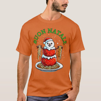 Camiseta Italian Food Christmas Meatball Snowman Ugly Chris