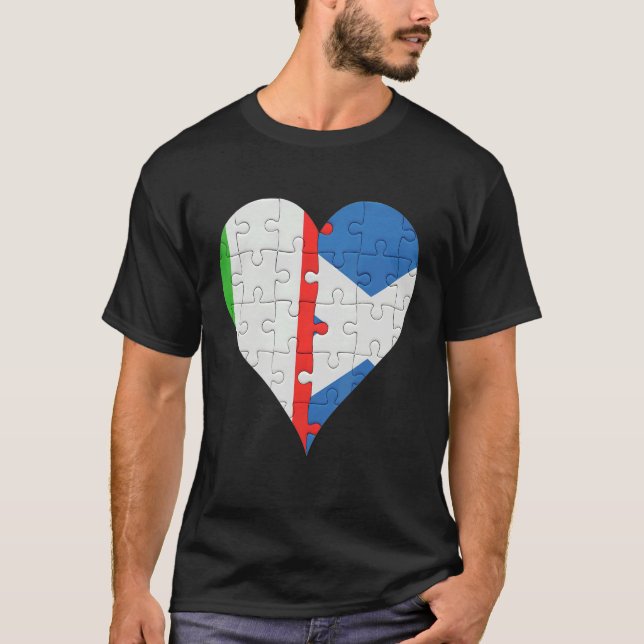 Camiseta Italian Scottish Flag Heart (Frente)