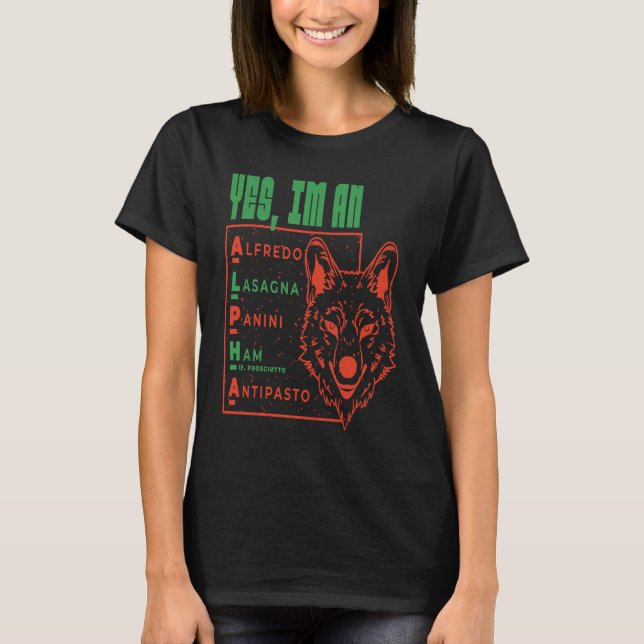 Camiseta Italian Wolf Alpha  Pasta  Animal Pup (Frente)