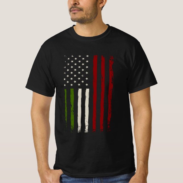 Camiseta Italiana Flag American Flag Italy Heritage America (Frente)