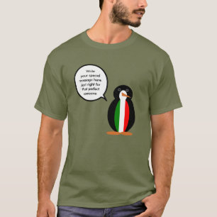 Camiseta Italiana Srta Pinguim Falante Texto Personalizado