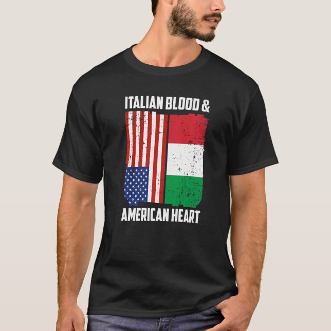 Camiseta Italiano Blood & American Heart Roots Itália (Frente)