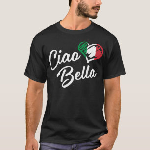 Camiseta Italiano Heart Ciao Bella Script Cute Italia