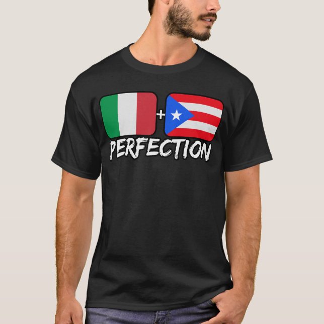 Camiseta Italiano Plus Porto-Riquenho Perfecção Mistura DNA (Frente)