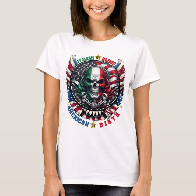 Camiseta Italiano por Blood American por Birth ItalianAmeri (Frente)