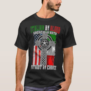 Camiseta Italiano Por Blood American Por Nascimento Patriot
