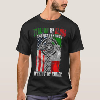 Camiseta Italiano Por Blood American Por Nascimento Patriot