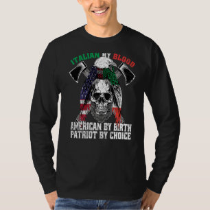 Camiseta Italiano Por Blood American Por Nascimento Patriot