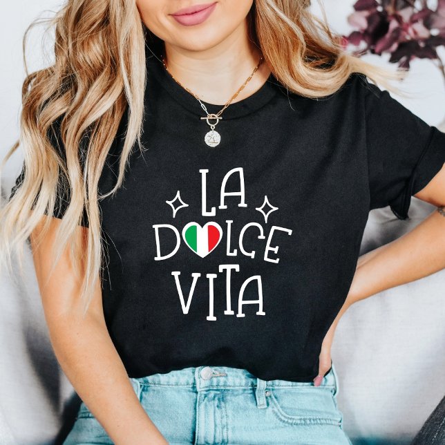 Camiseta Italy Shirt La Dolce Vita Italian Flag Heart (Criador carregado)